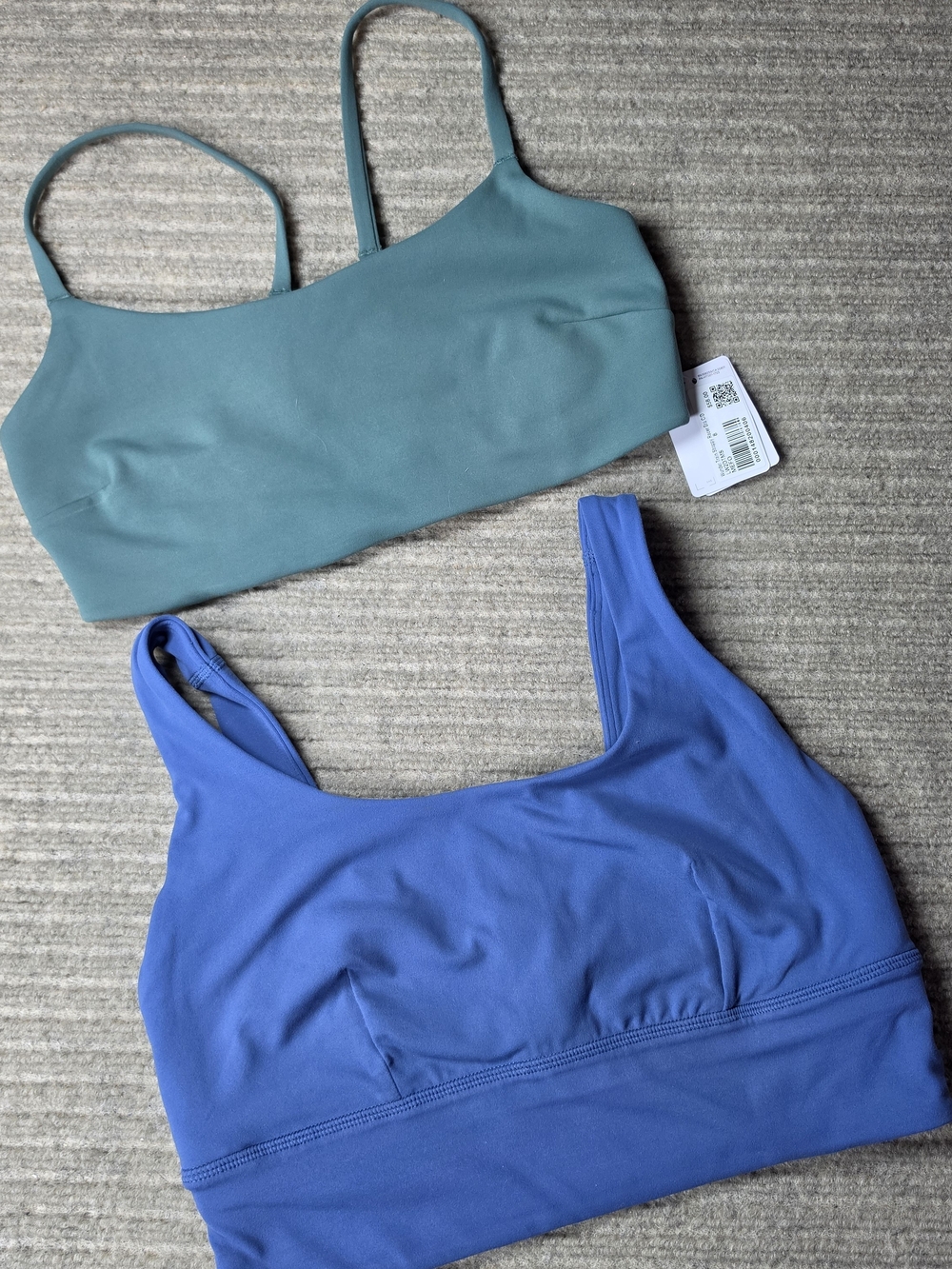 2 PAIR LULULEMON SPORTS BRAS WOMENS SIZE 8, One NWT, One EUC